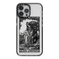 Queen of Pentacles Monochrome iPhone 13 Pro Max Black Impact Case on Silver phone