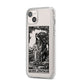 Queen of Pentacles Monochrome iPhone 14 Plus Clear Tough Case Starlight Angled Image