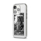 Queen of Pentacles Monochrome iPhone 14 Pro Clear Tough Case Silver Angled Image