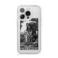 Queen of Pentacles Monochrome iPhone 14 Pro Clear Tough Case Silver