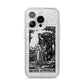 Queen of Pentacles Monochrome iPhone 14 Pro Glitter Tough Case Silver