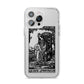 Queen of Pentacles Monochrome iPhone 14 Pro Max Clear Tough Case Silver