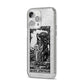 Queen of Pentacles Monochrome iPhone 14 Pro Max Glitter Tough Case Silver Angled Image