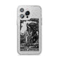 Queen of Pentacles Monochrome iPhone 14 Pro Max Glitter Tough Case Silver