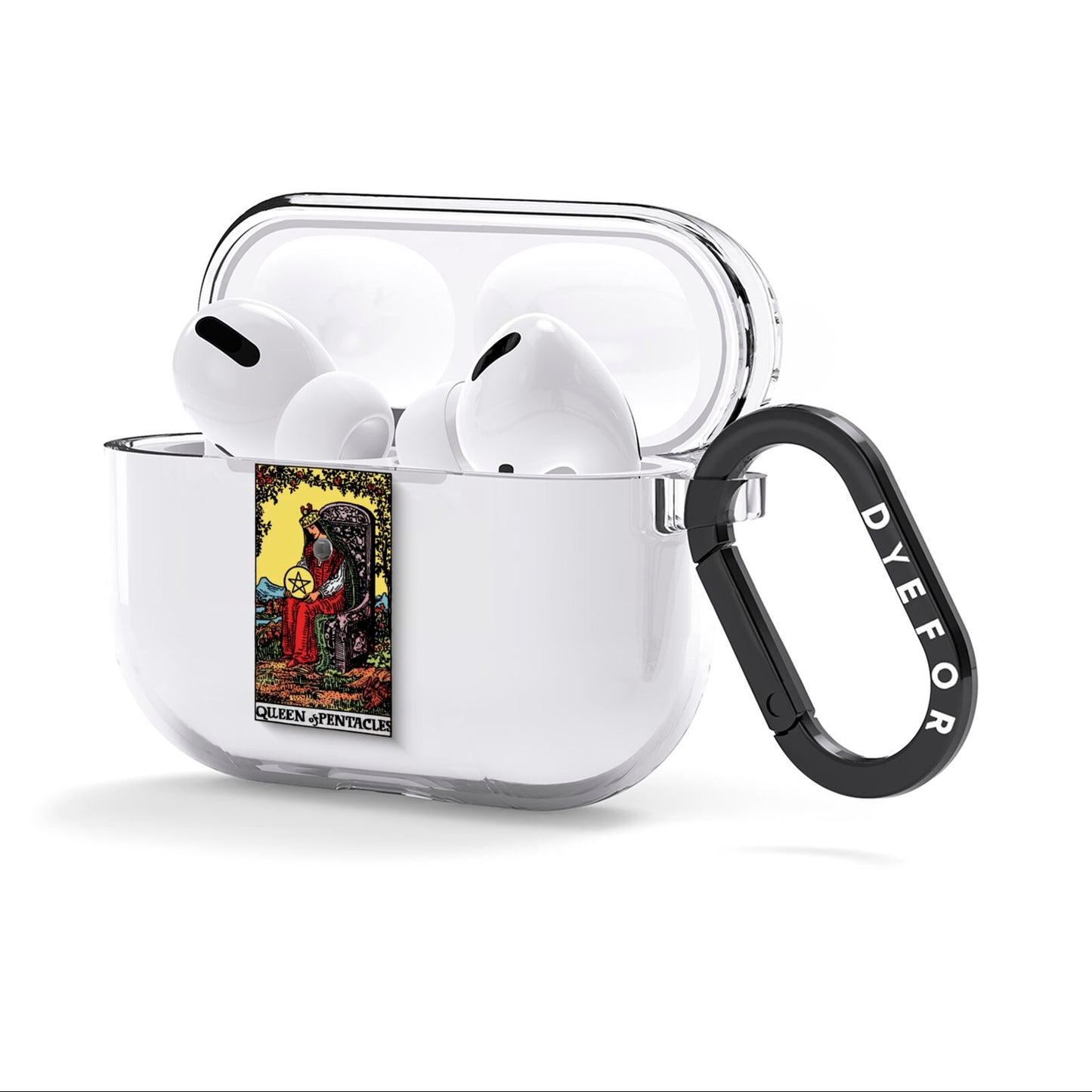 Queen of Pentacles Tarot Card AirPods Clear Case 3rd Gen Side Image
