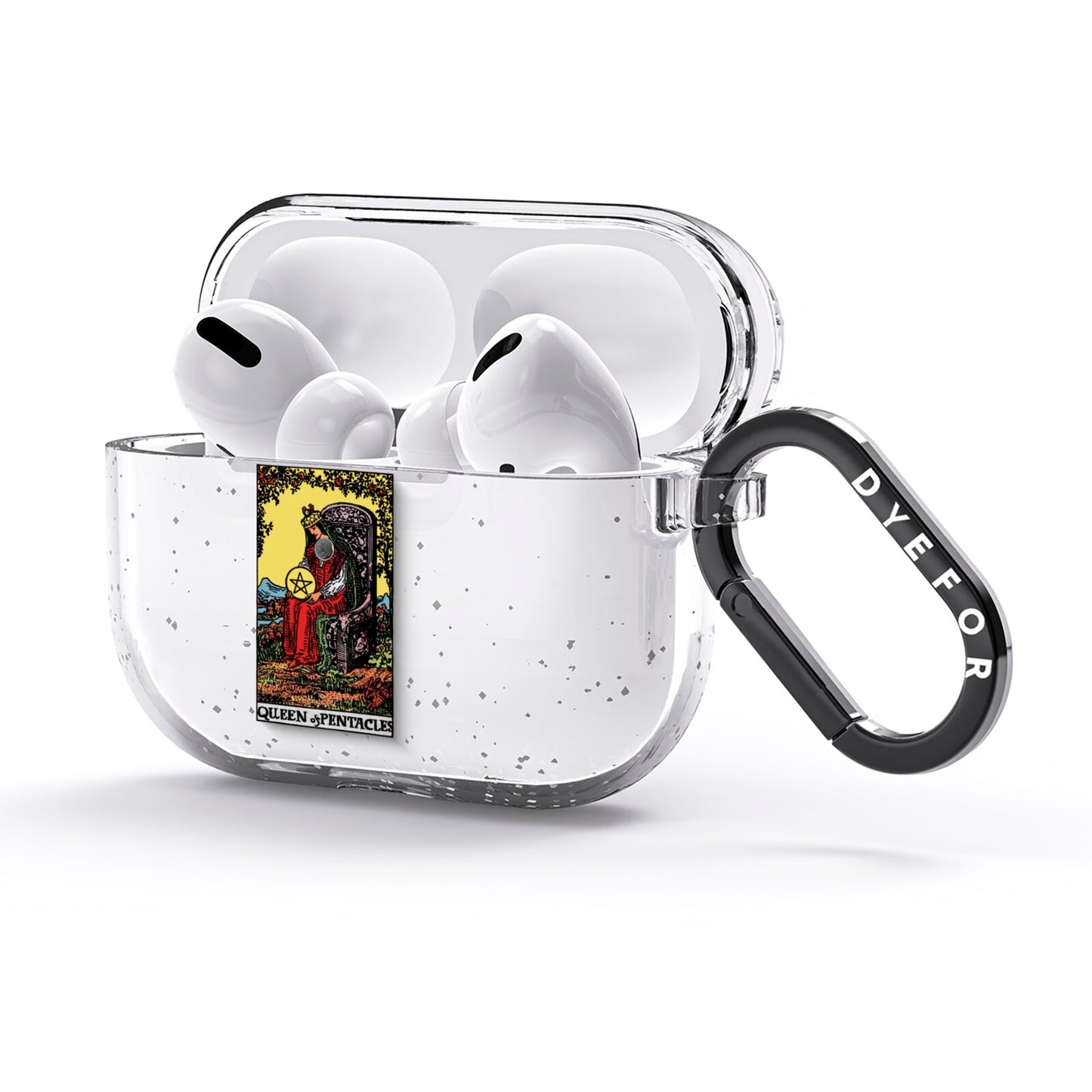 Queen of Pentacles Tarot Card AirPods Glitter Case 3rd Gen Side Image