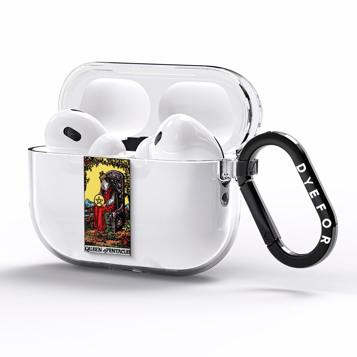 Queen of Pentacles Tarot Card AirPods Pro Clear Case Side Image