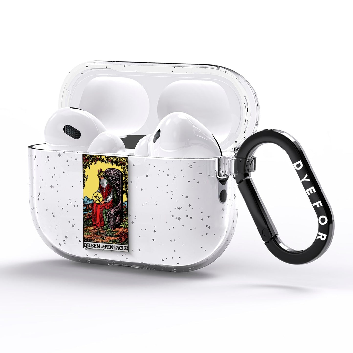 Queen of Pentacles Tarot Card AirPods Pro Glitter Case Side Image