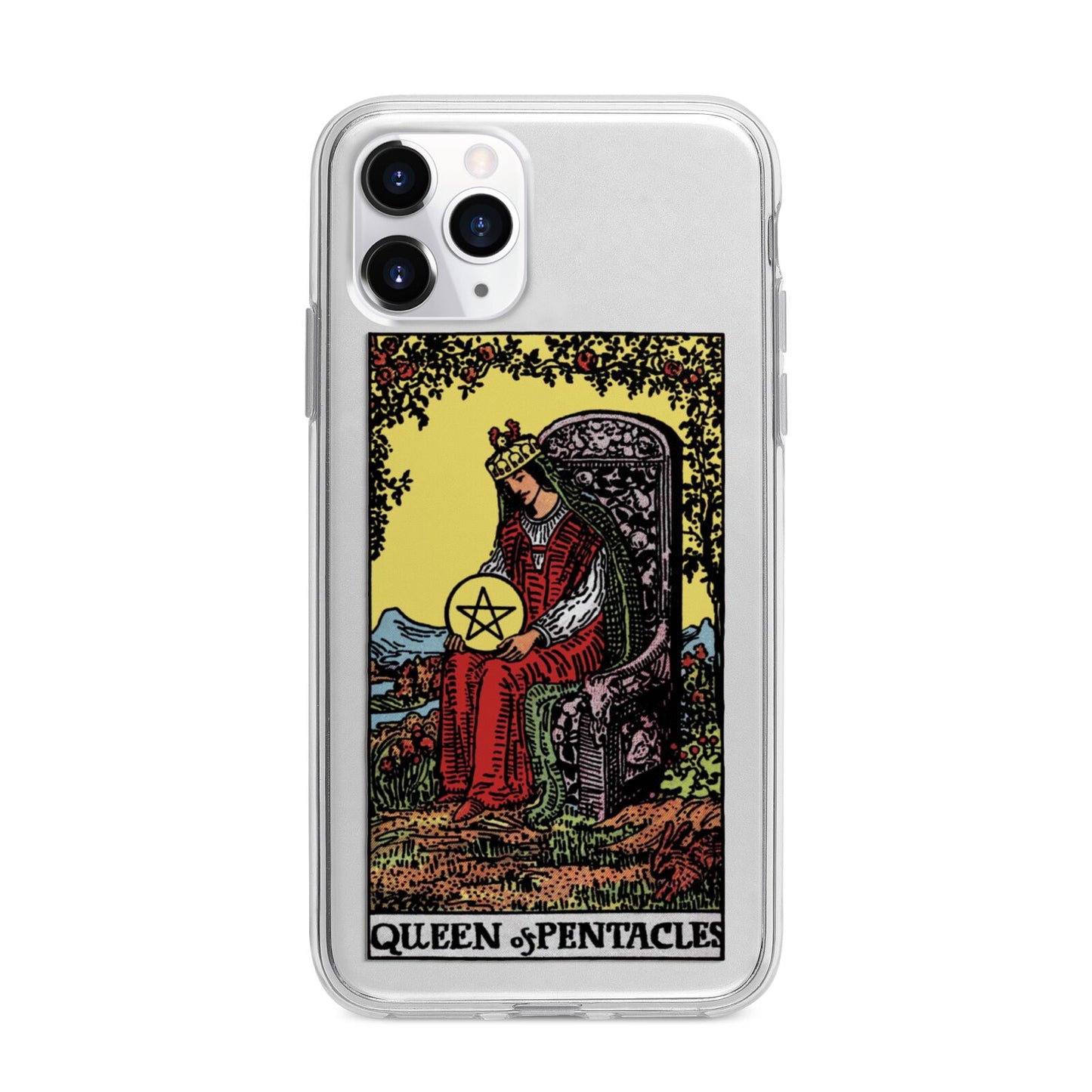 Queen of Pentacles Tarot Card Apple iPhone 11 Pro Max in Silver with Bumper Case