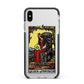 Queen of Pentacles Tarot Card Apple iPhone Xs Max Impact Case Black Edge on Silver Phone
