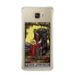 Queen of Pentacles Tarot Card Samsung Galaxy A9 2016 Case on gold phone