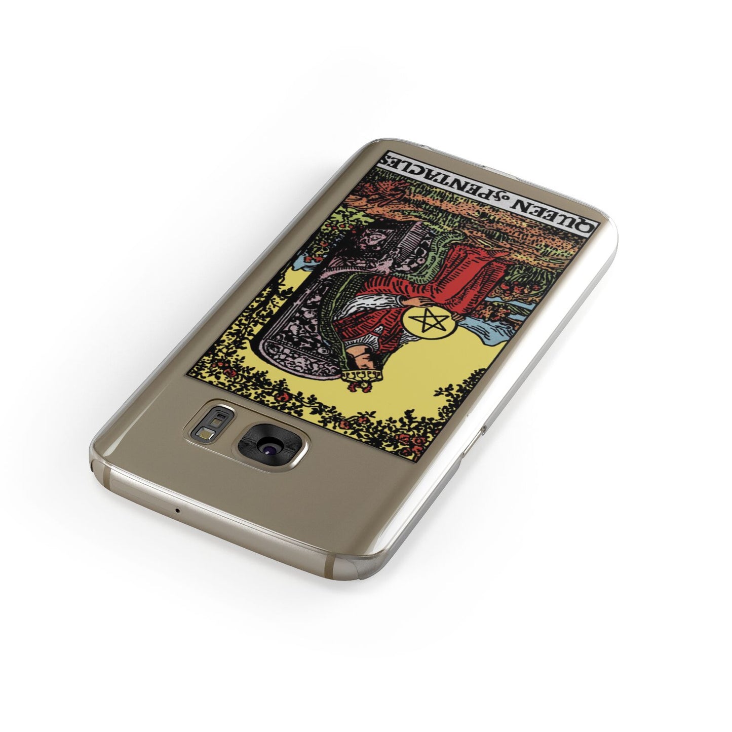 Queen of Pentacles Tarot Card Samsung Galaxy Case Front Close Up