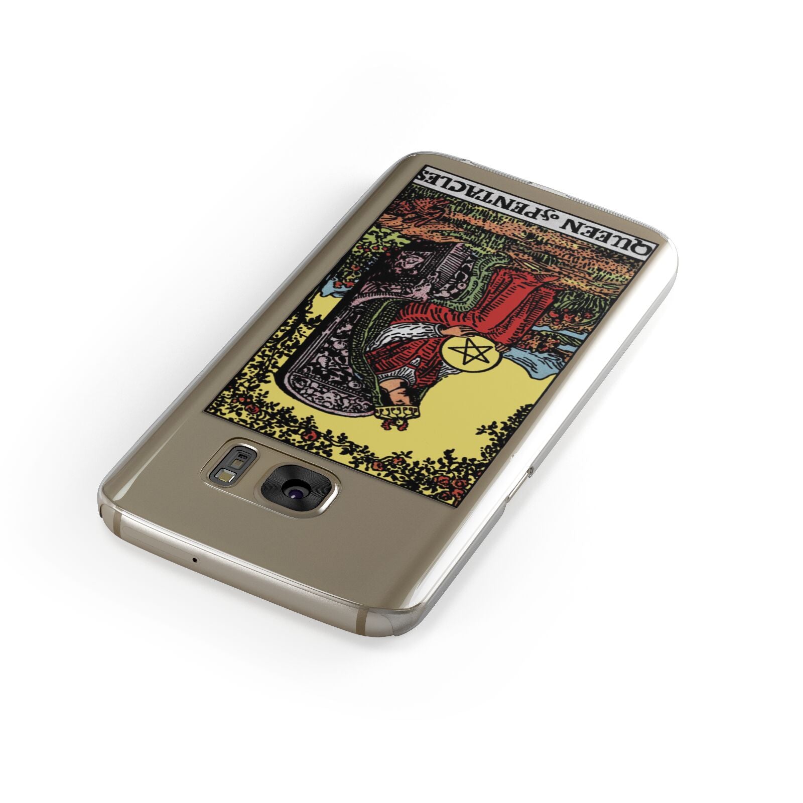 Queen of Pentacles Tarot Card Samsung Galaxy Case Front Close Up