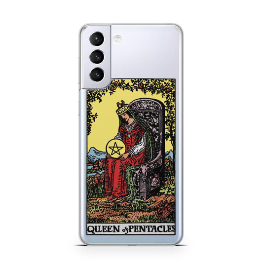 Queen of Pentacles Tarot Card Samsung S21 Plus Phone Case
