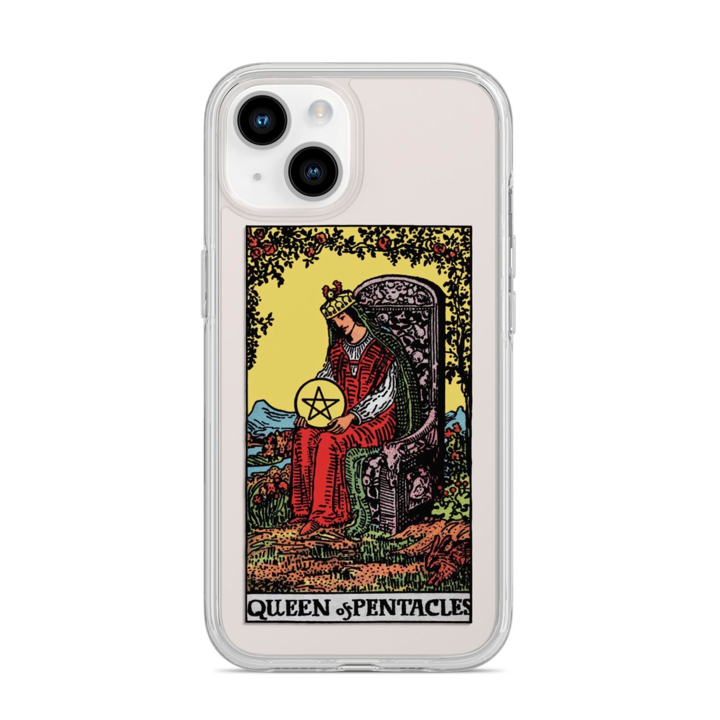 Queen of Pentacles Tarot Card iPhone 14 Clear Tough Case Starlight