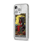 Queen of Pentacles Tarot Card iPhone 14 Pro Max Glitter Tough Case Silver Angled Image