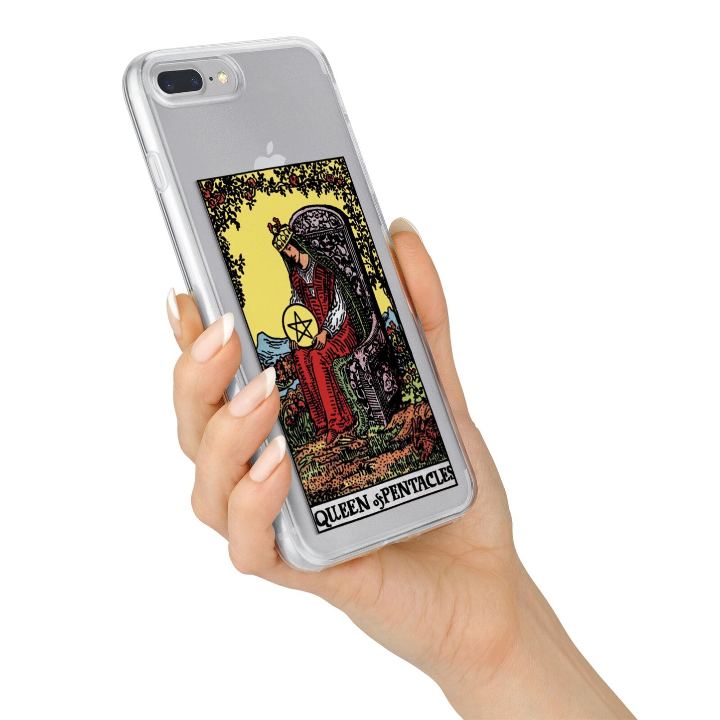 Queen of Pentacles Tarot Card iPhone 7 Plus Bumper Case on Silver iPhone Alternative Image