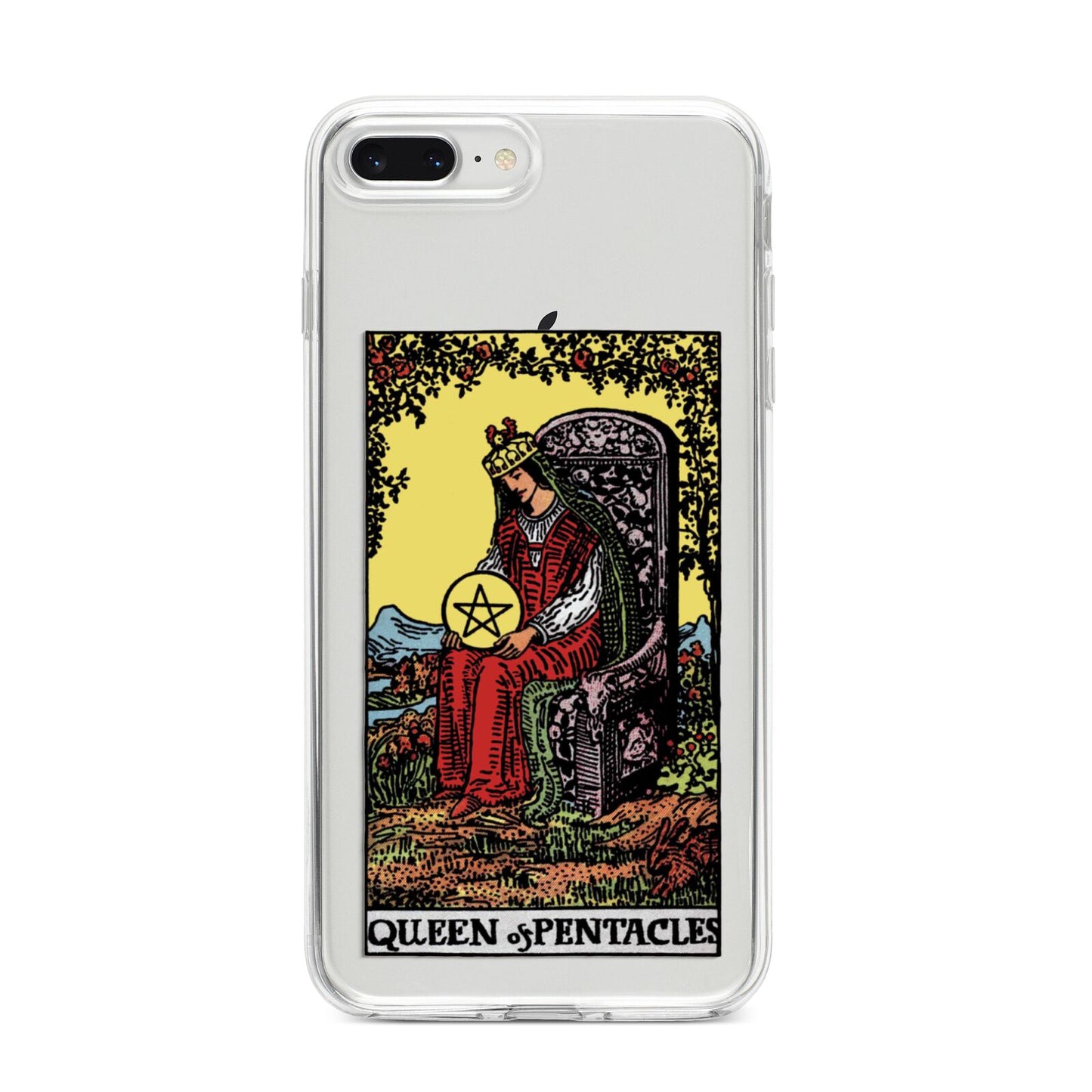 Queen of Pentacles Tarot Card iPhone 8 Plus Bumper Case on Silver iPhone