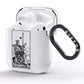 Queen of Swords Monochrome AirPods Clear Case Side Image