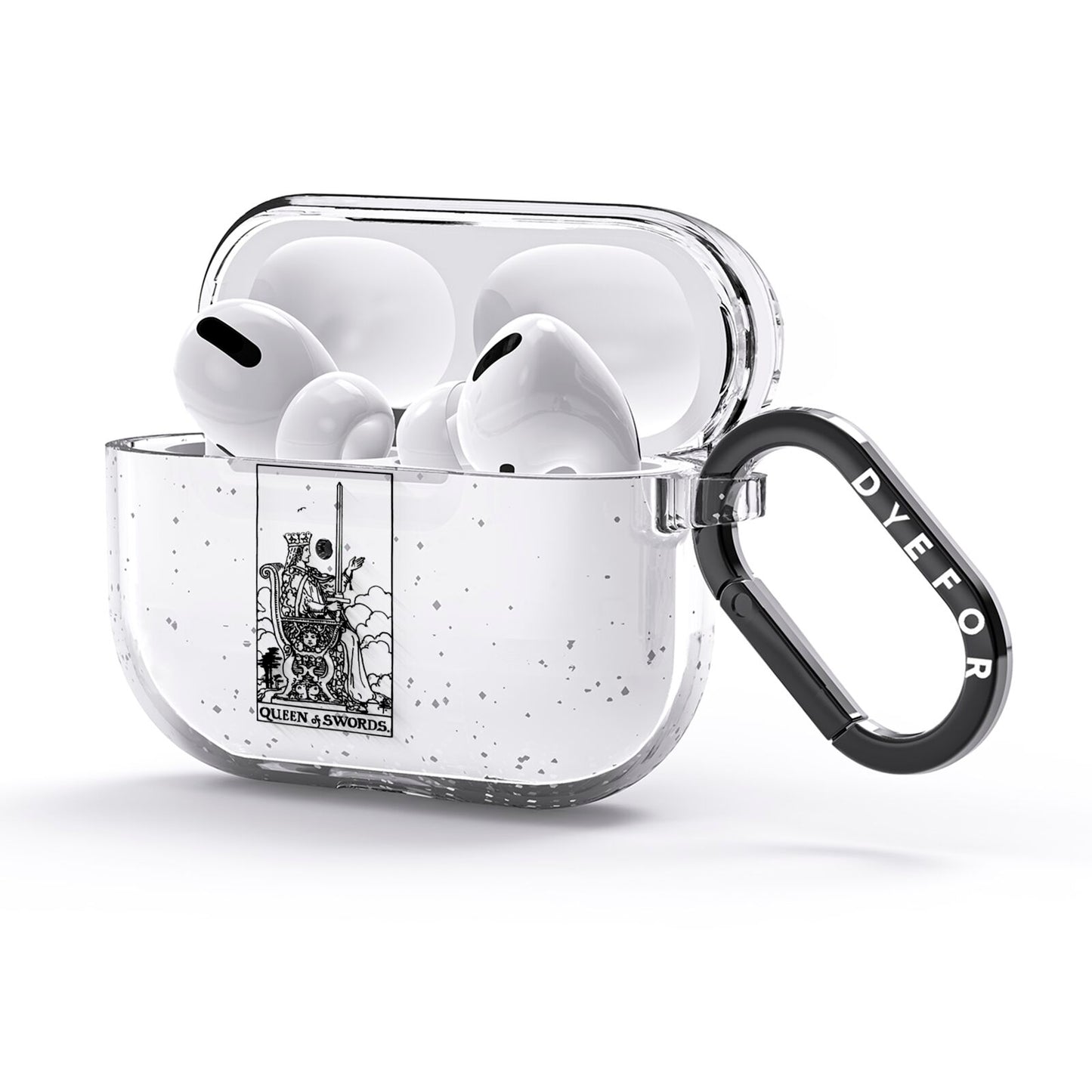 Queen of Swords Monochrome AirPods Glitter Case 3rd Gen Side Image