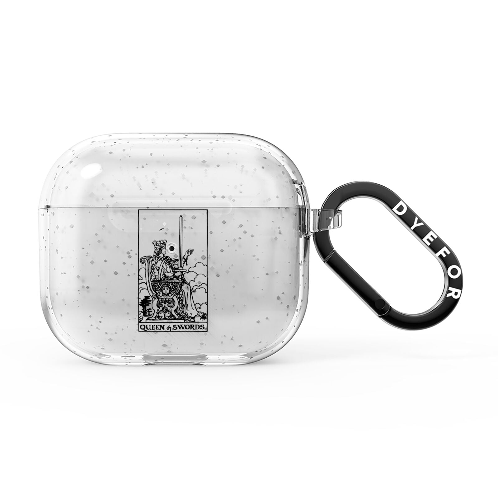 Queen of Swords Monochrome AirPods Glitter Case 3rd Gen