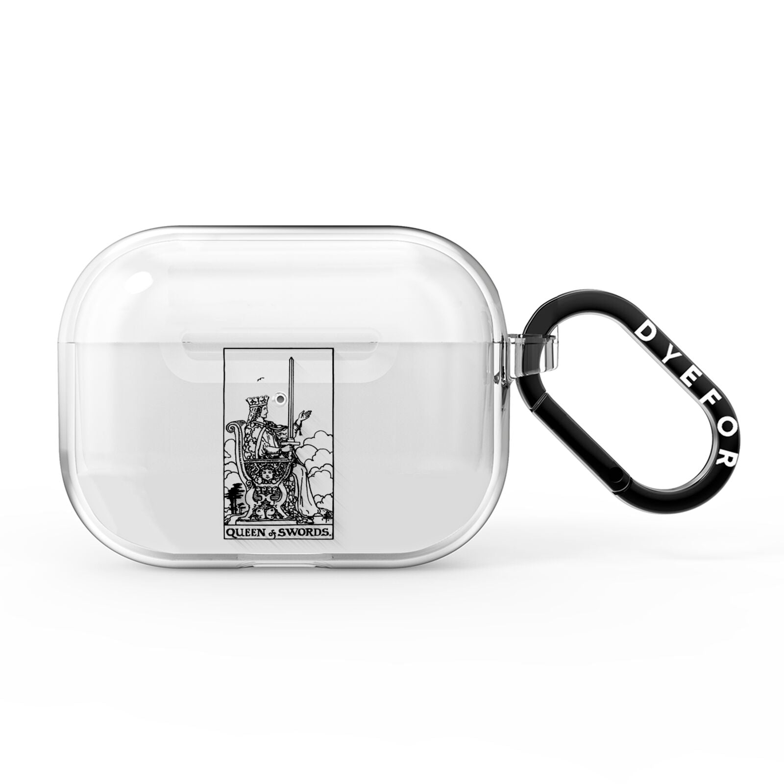 Queen of Swords Monochrome AirPods Pro Clear Case