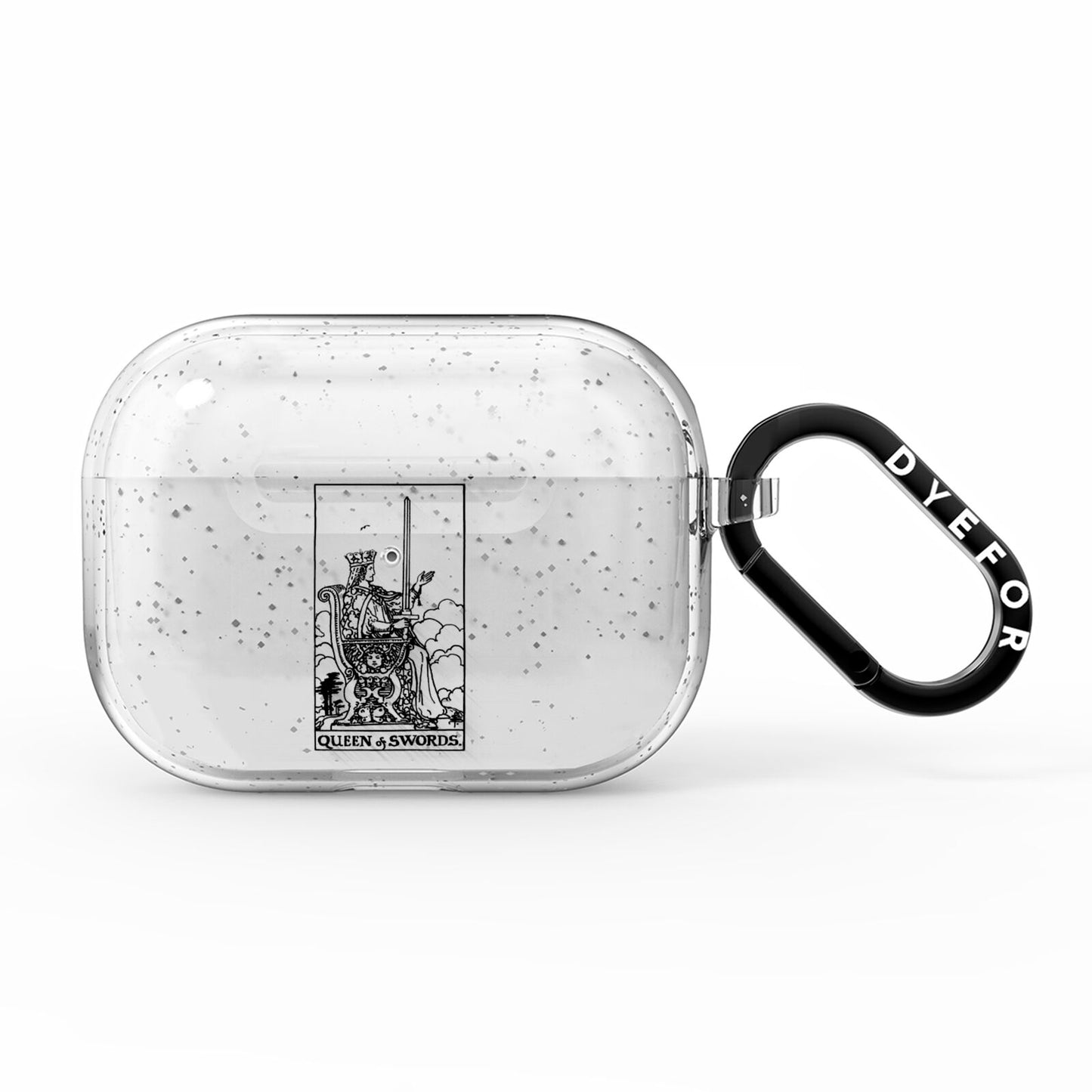 Queen of Swords Monochrome AirPods Pro Glitter Case