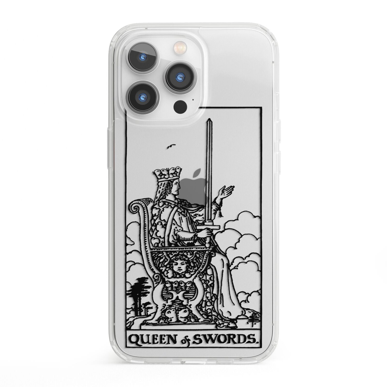 Queen of Swords Monochrome iPhone 13 Pro Clear Bumper Case
