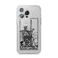 Queen of Swords Monochrome iPhone 14 Pro Max Glitter Tough Case Silver