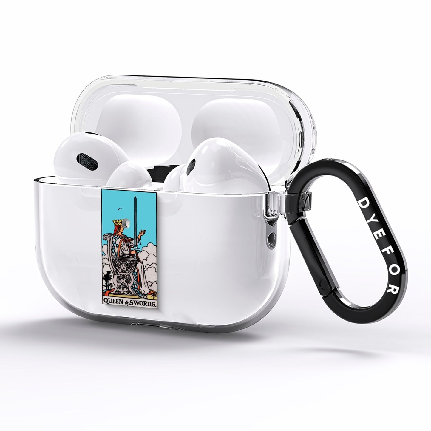 Queen of Swords Tarot Card AirPods Pro Clear Case Side Image