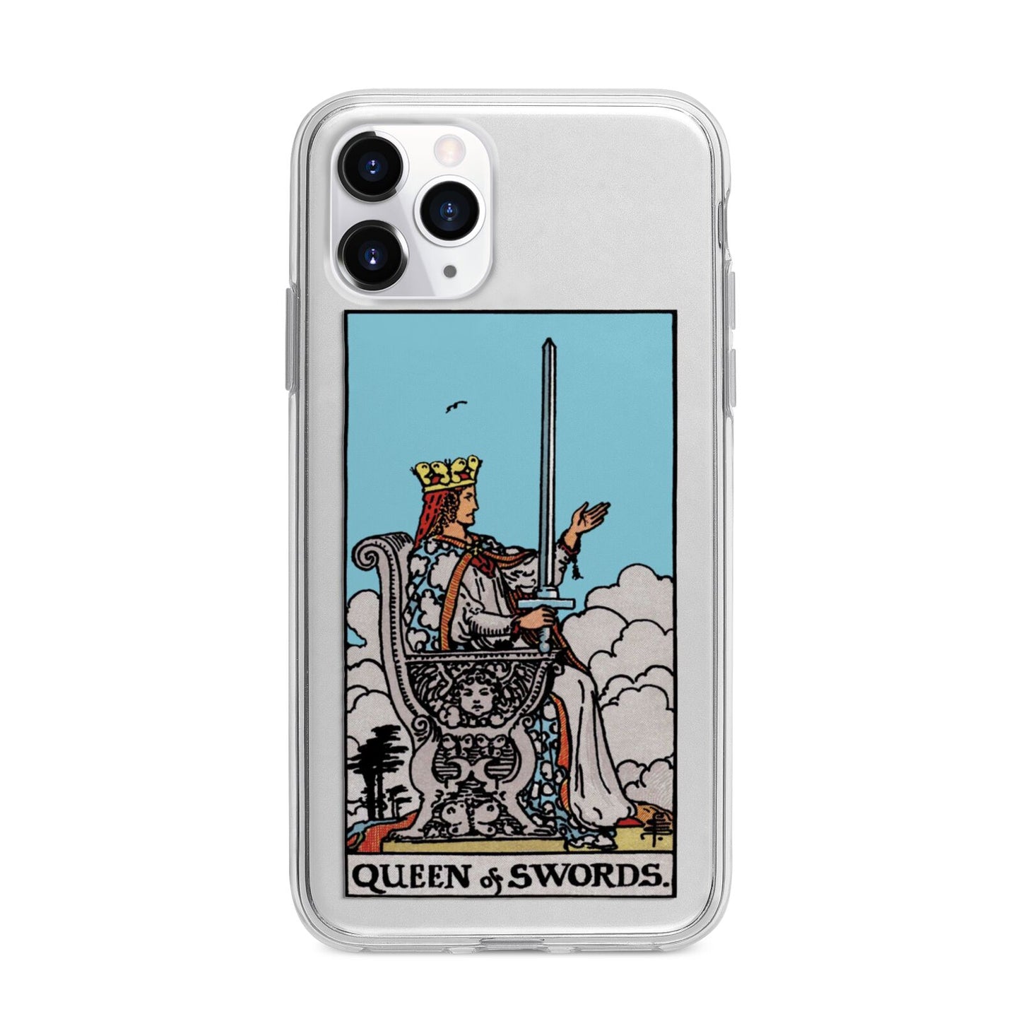 Queen of Swords Tarot Card Apple iPhone 11 Pro in Silver with Bumper Case