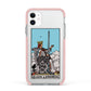 Queen of Swords Tarot Card Apple iPhone 11 in White with Pink Impact Case