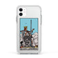 Queen of Swords Tarot Card Apple iPhone 11 in White with White Impact Case
