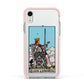 Queen of Swords Tarot Card Apple iPhone XR Impact Case Pink Edge on Silver Phone