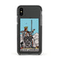 Queen of Swords Tarot Card Apple iPhone Xs Impact Case Black Edge on Black Phone