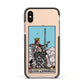 Queen of Swords Tarot Card Apple iPhone Xs Impact Case Black Edge on Gold Phone