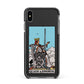 Queen of Swords Tarot Card Apple iPhone Xs Max Impact Case Black Edge on Black Phone