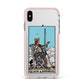 Queen of Swords Tarot Card Apple iPhone Xs Max Impact Case Pink Edge on Silver Phone