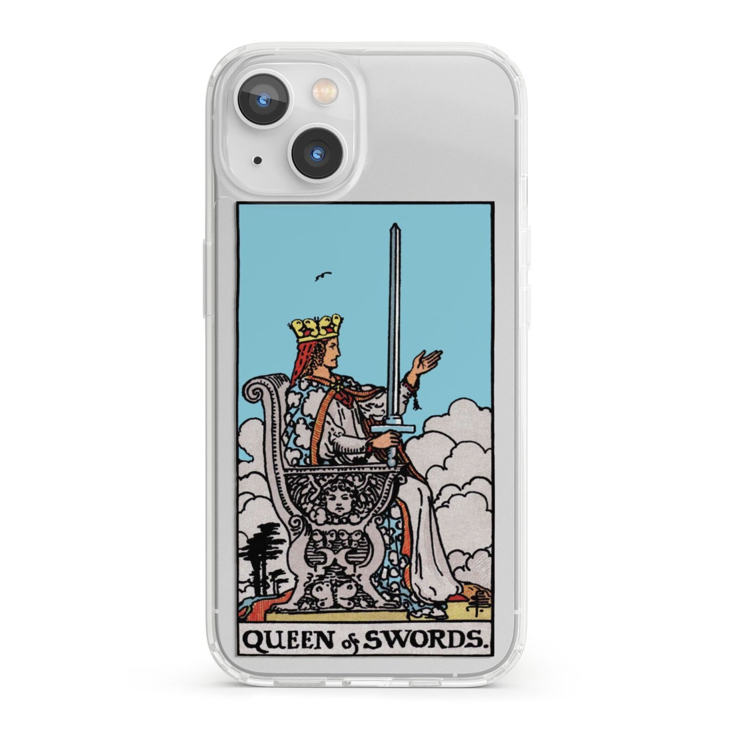 Queen of Swords Tarot Card iPhone 13 Clear Bumper Case
