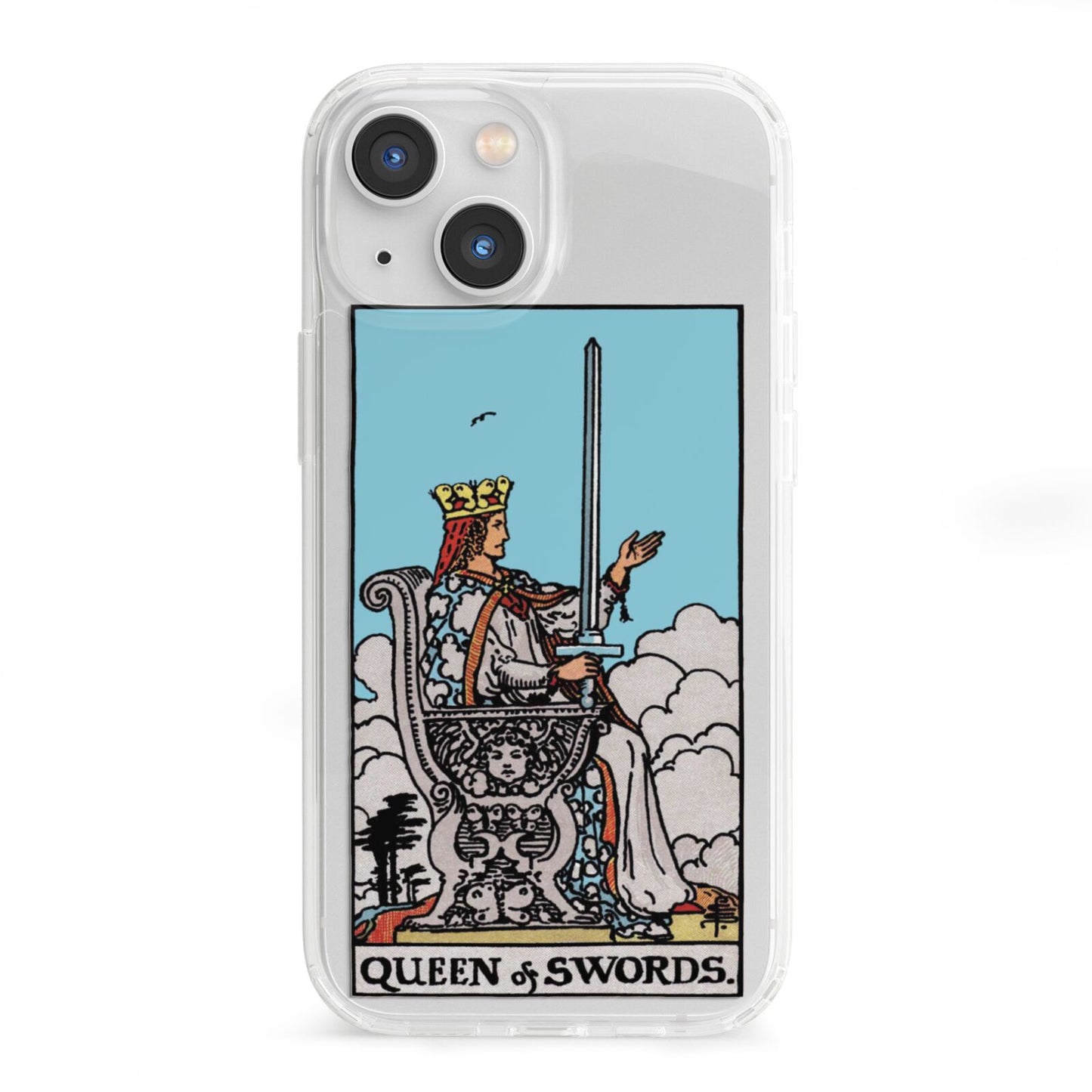 Queen of Swords Tarot Card iPhone 13 Mini Clear Bumper Case