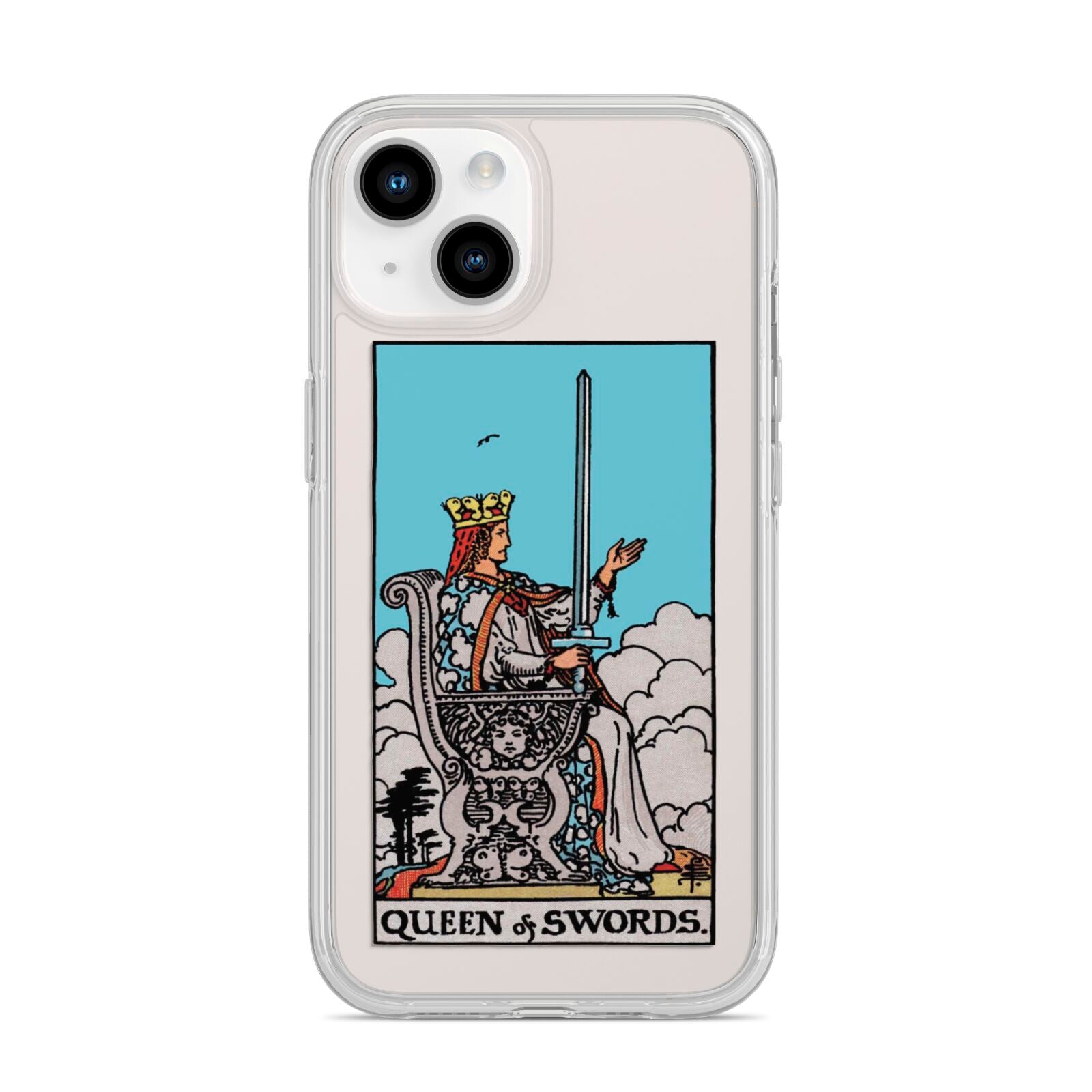 Queen of Swords Tarot Card iPhone 14 Clear Tough Case Starlight