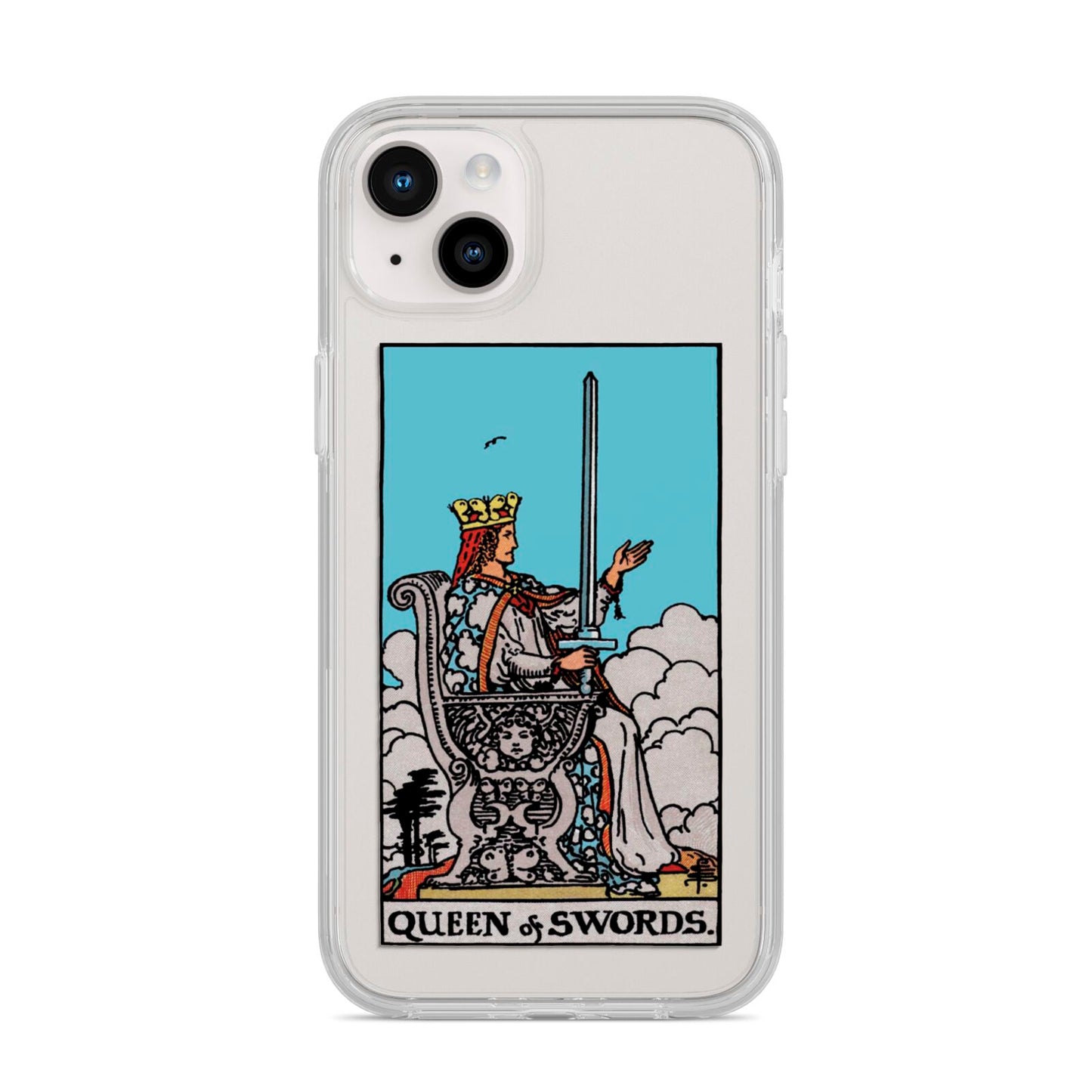 Queen of Swords Tarot Card iPhone 14 Plus Clear Tough Case Starlight