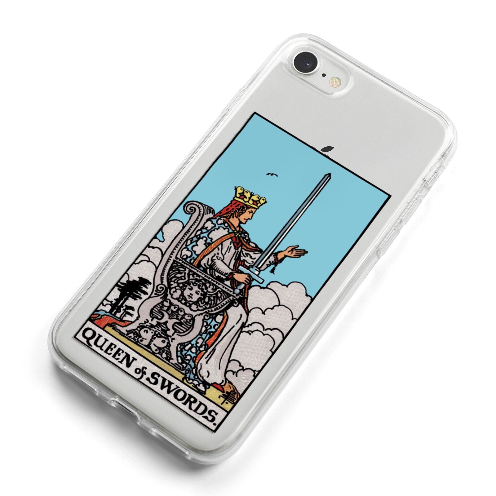 Queen of Swords Tarot Card iPhone 8 Bumper Case on Silver iPhone Alternative Image