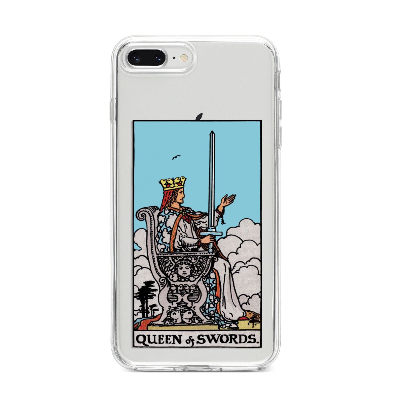 Queen of Swords Tarot Card iPhone 8 Plus Bumper Case on Silver iPhone