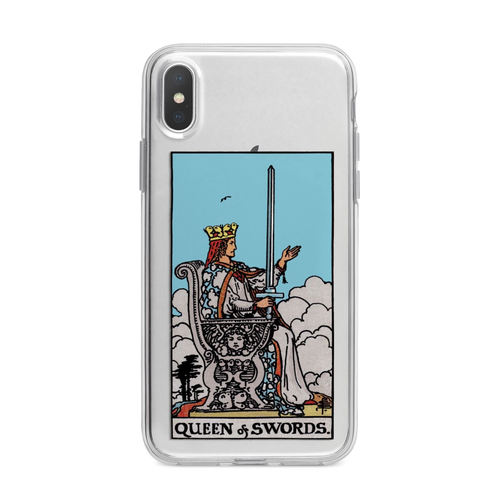 Queen of Swords Tarot Card iPhone X Bumper Case on Silver iPhone Alternative Image 1