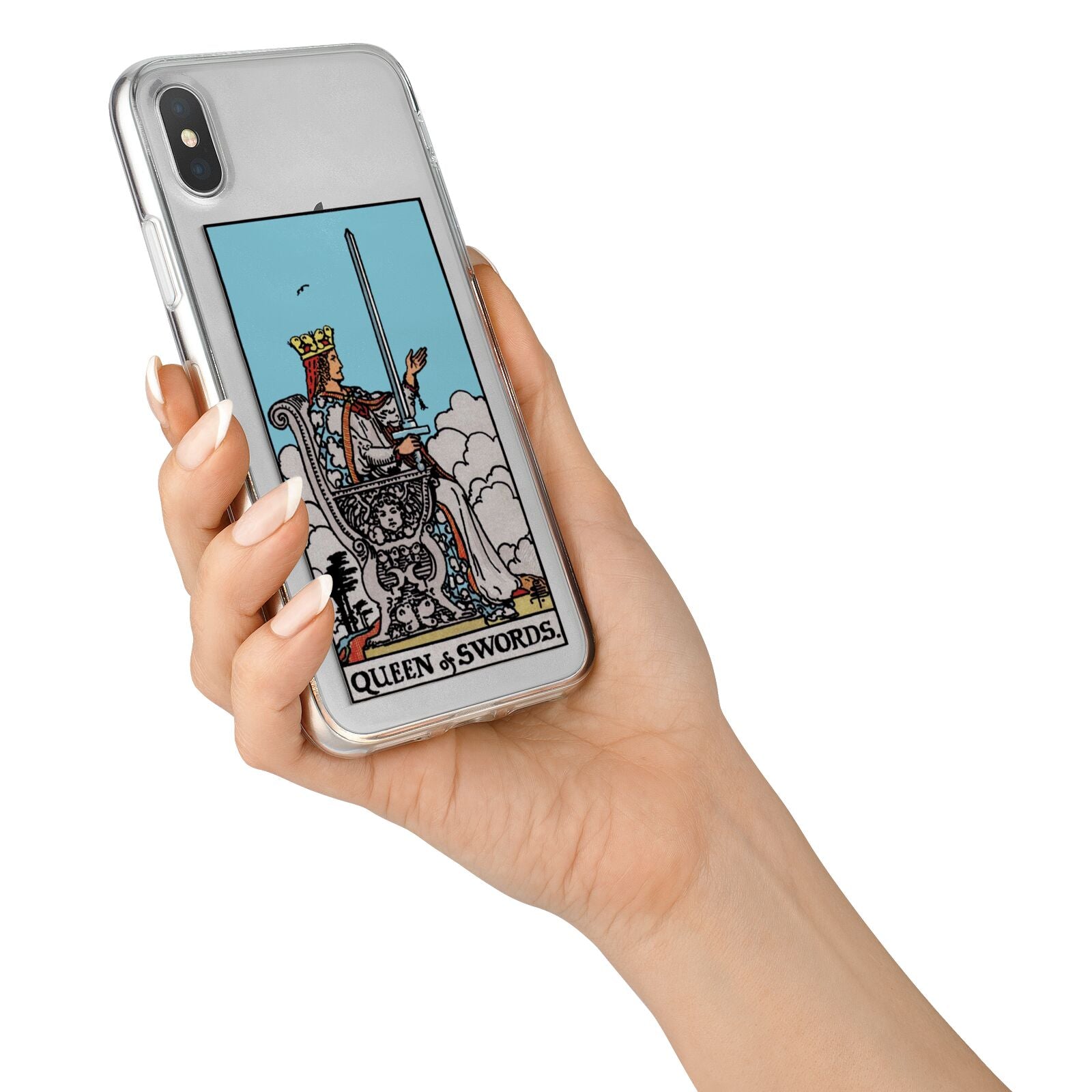 Queen of Swords Tarot Card iPhone X Bumper Case on Silver iPhone Alternative Image 2