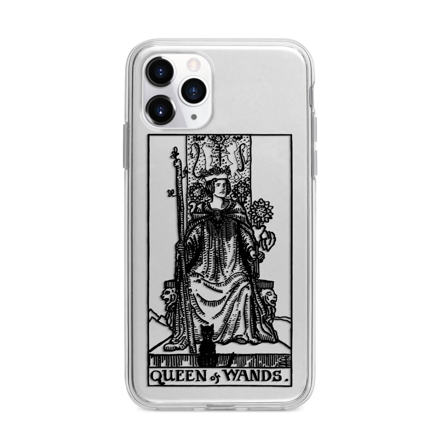 Queen of Wands Monochrome Apple iPhone 11 Pro in Silver with Bumper Case