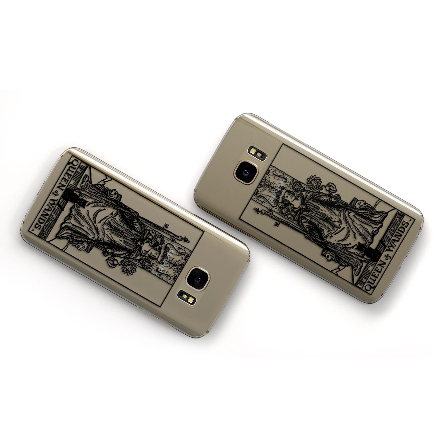 Queen of Wands Monochrome Samsung Galaxy Case Flat Overview