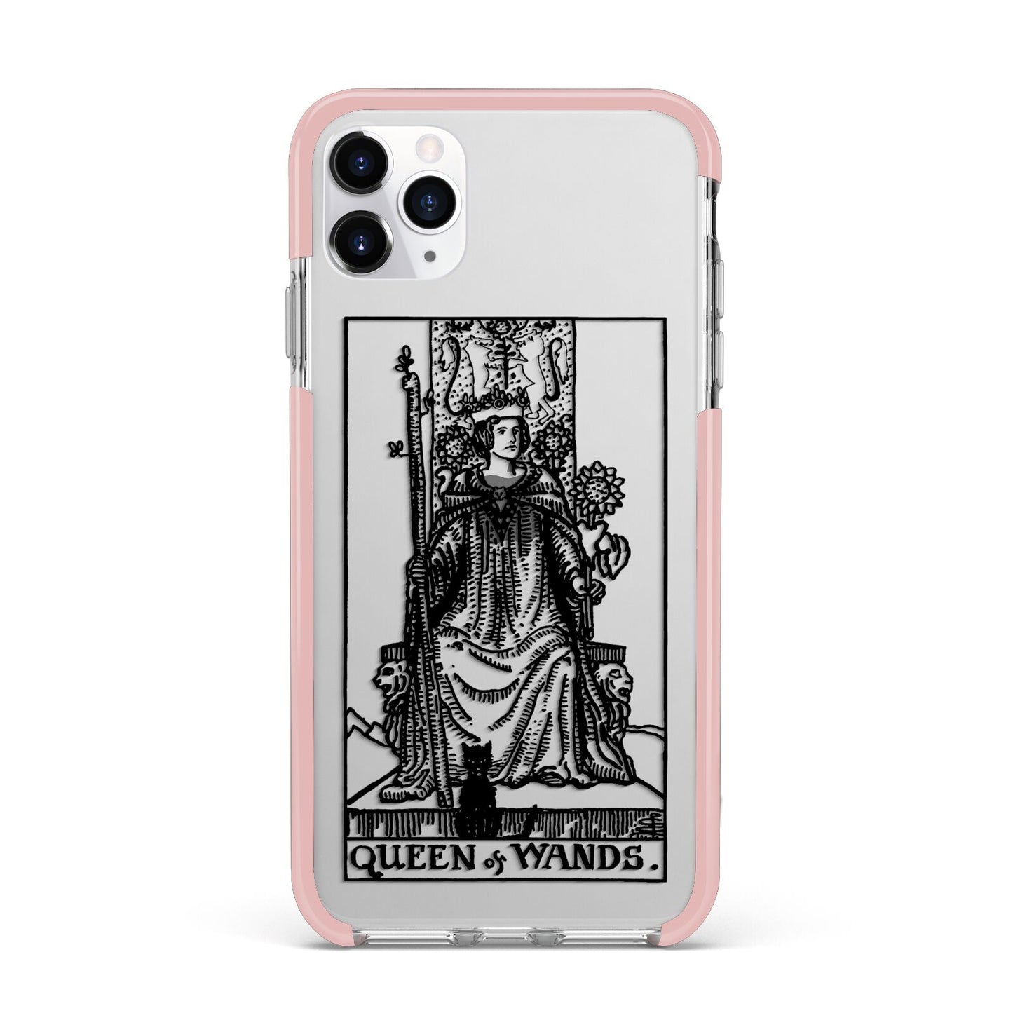 Queen of Wands Monochrome iPhone 11 Pro Max Impact Pink Edge Case
