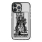 Queen of Wands Monochrome iPhone 13 Pro Max Black Impact Case on Silver phone